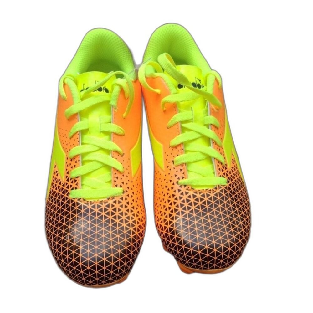 Diadora Neon Orange and Yellow Cattura Cleats Size Youth Size 2 Boys